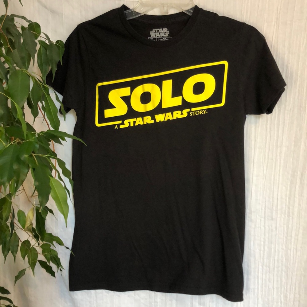 DISNEY STAR WARS blk SZ S crew neck short sleeve t shirt SOLO A STAR WARS STORY